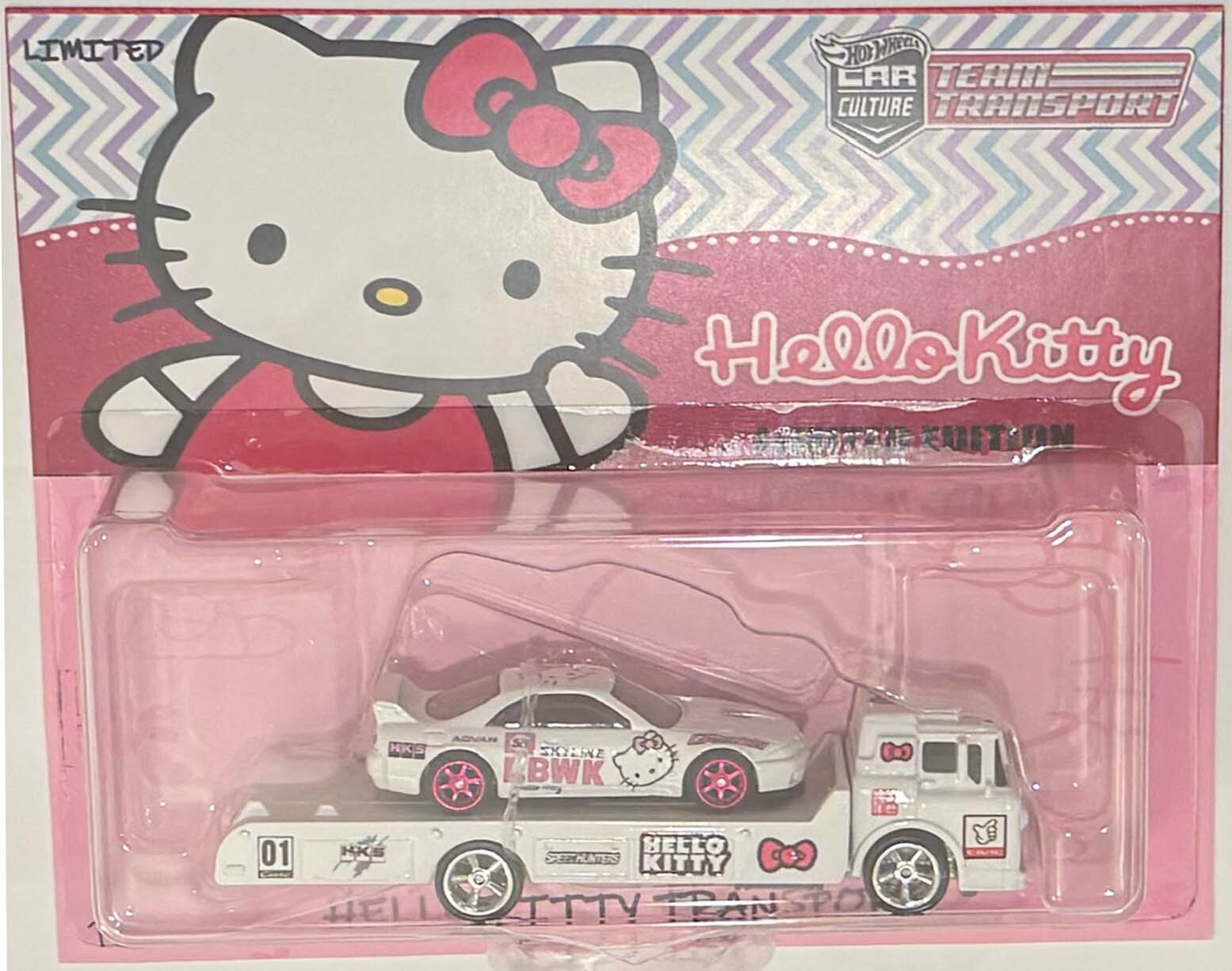 NISSAN SKYLINE R33 Custom Hot Wheels Team Transport Hello Kitty LBWK Series w/RR