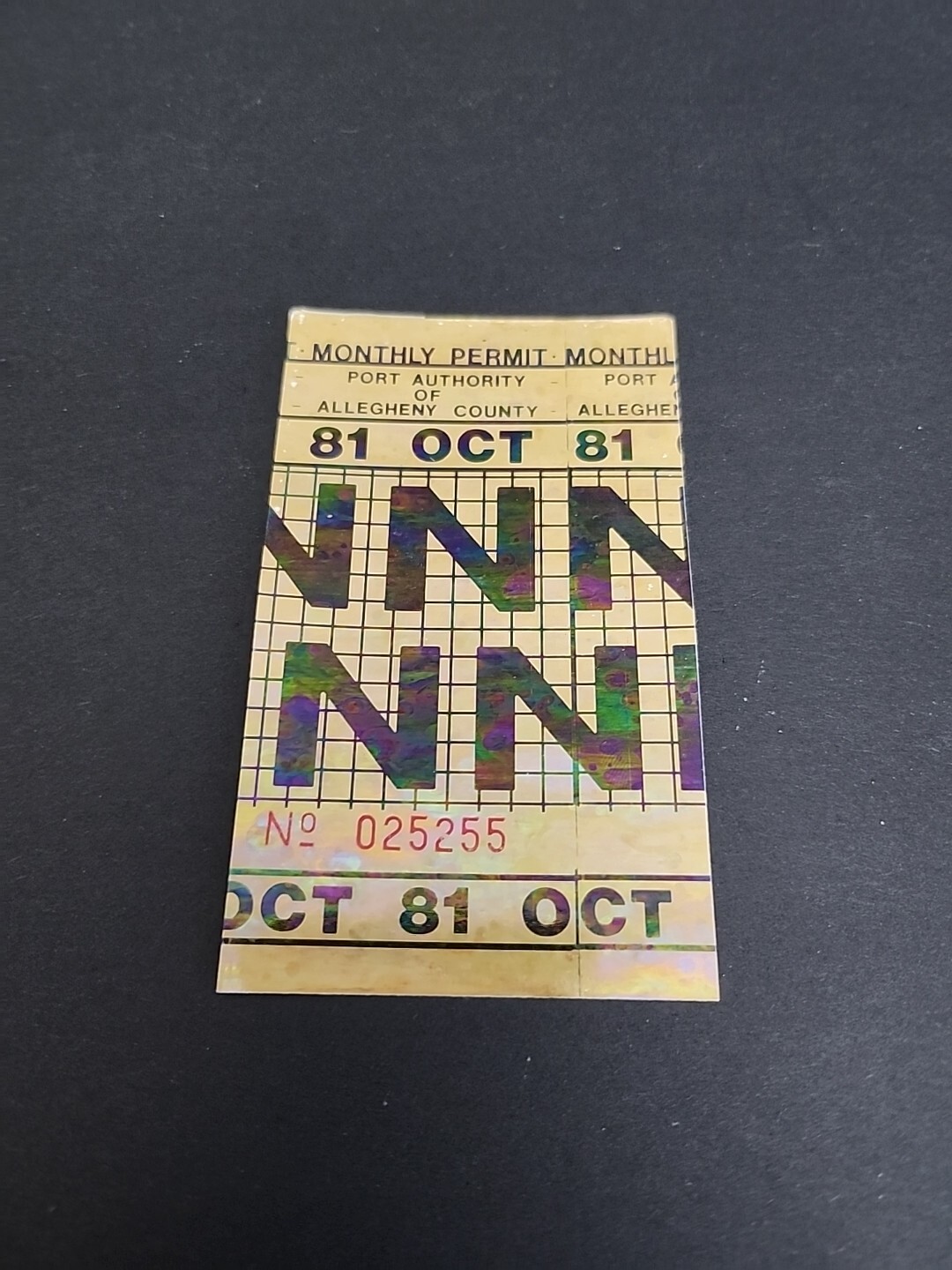 Vtg PAT Bus / Streetcar Monthly Pass Port Authority Allegheny County Rare 1981
