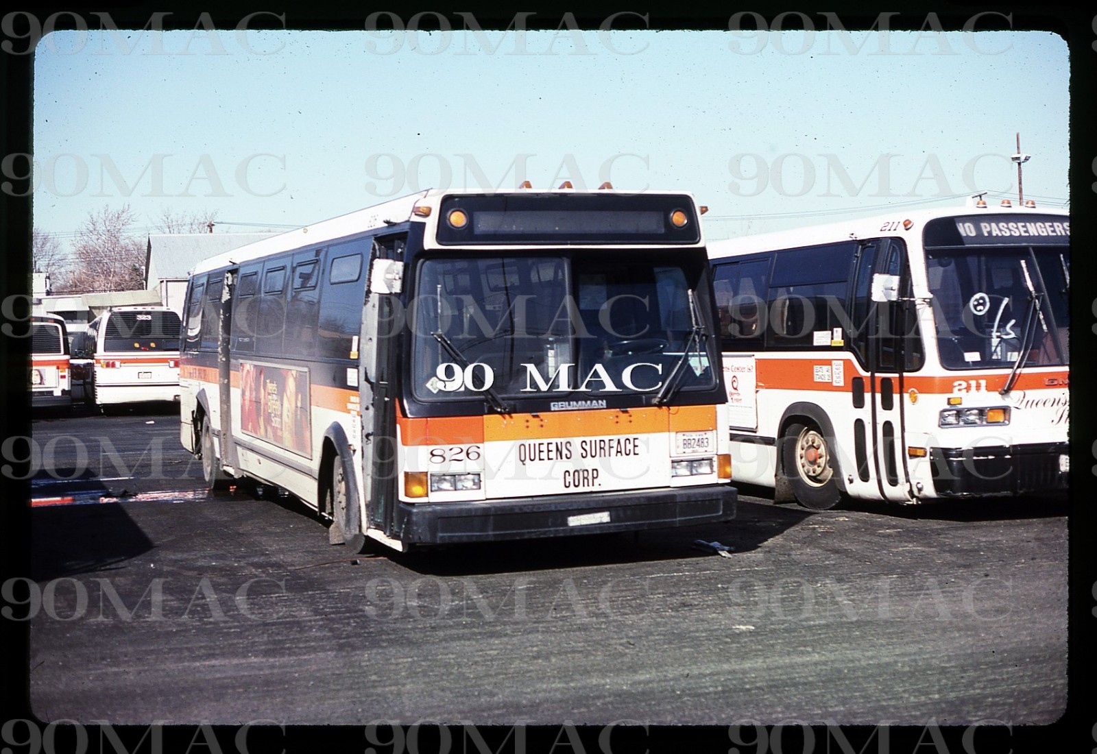 QUEENS SURFACE. Queens (NY). FLXIBLE BUS #826. Original Slide 1994.