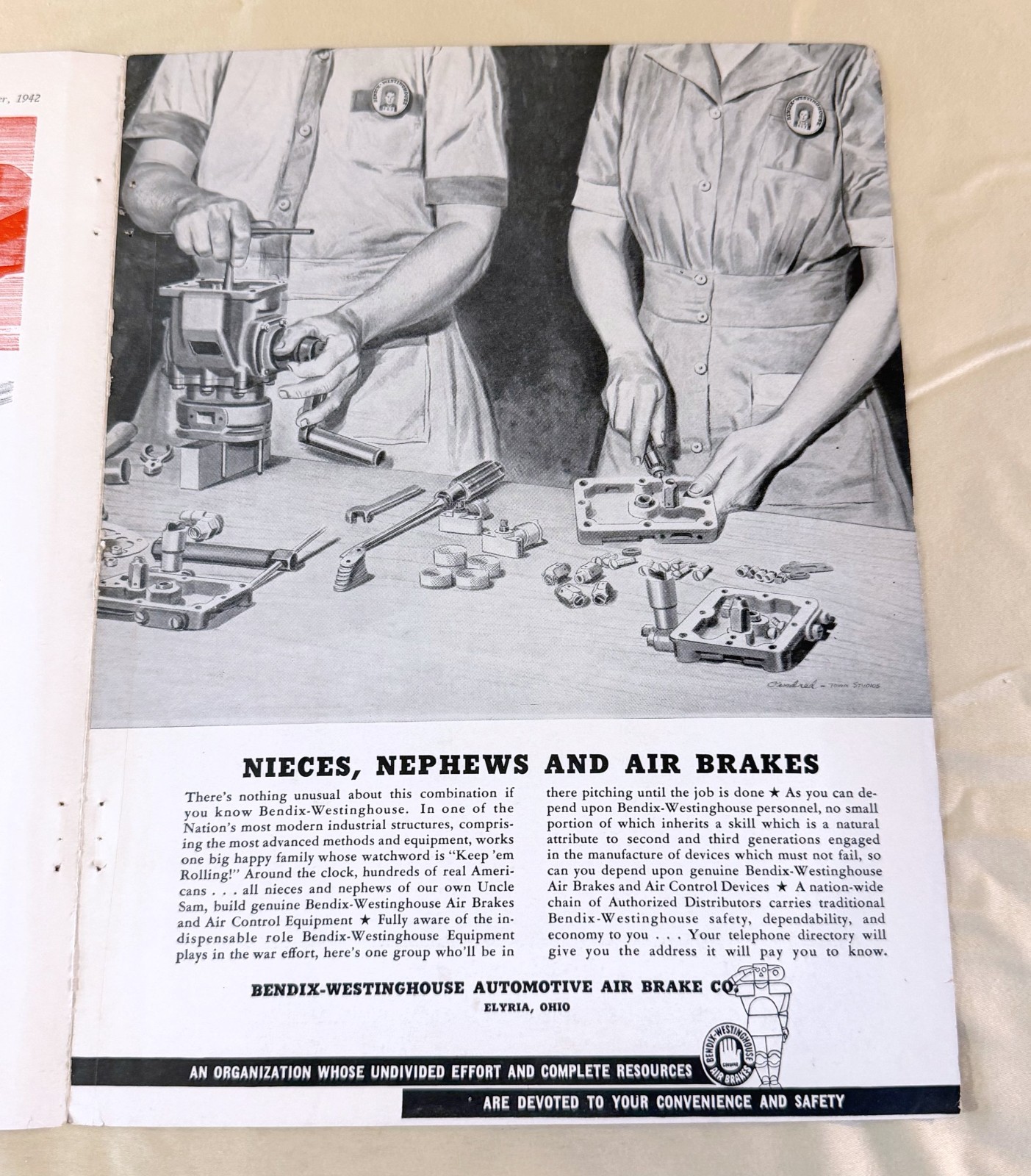 1940s NATIONAL PNEUMATIC Co WWII Ad Door Control Transit Industry War uncle sam