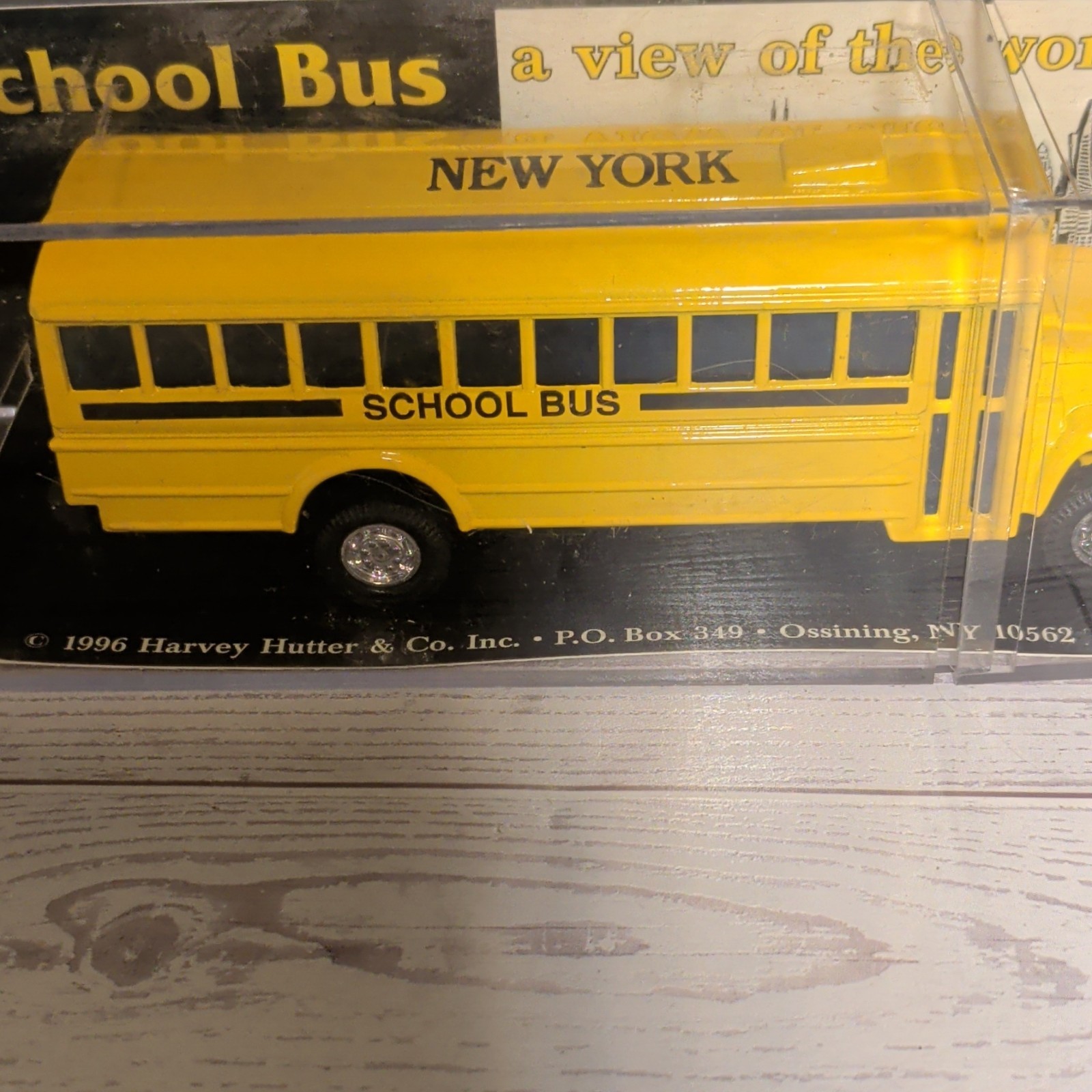 Harvey Hutter 1996 New York School Bus Collectible Model with Display Case