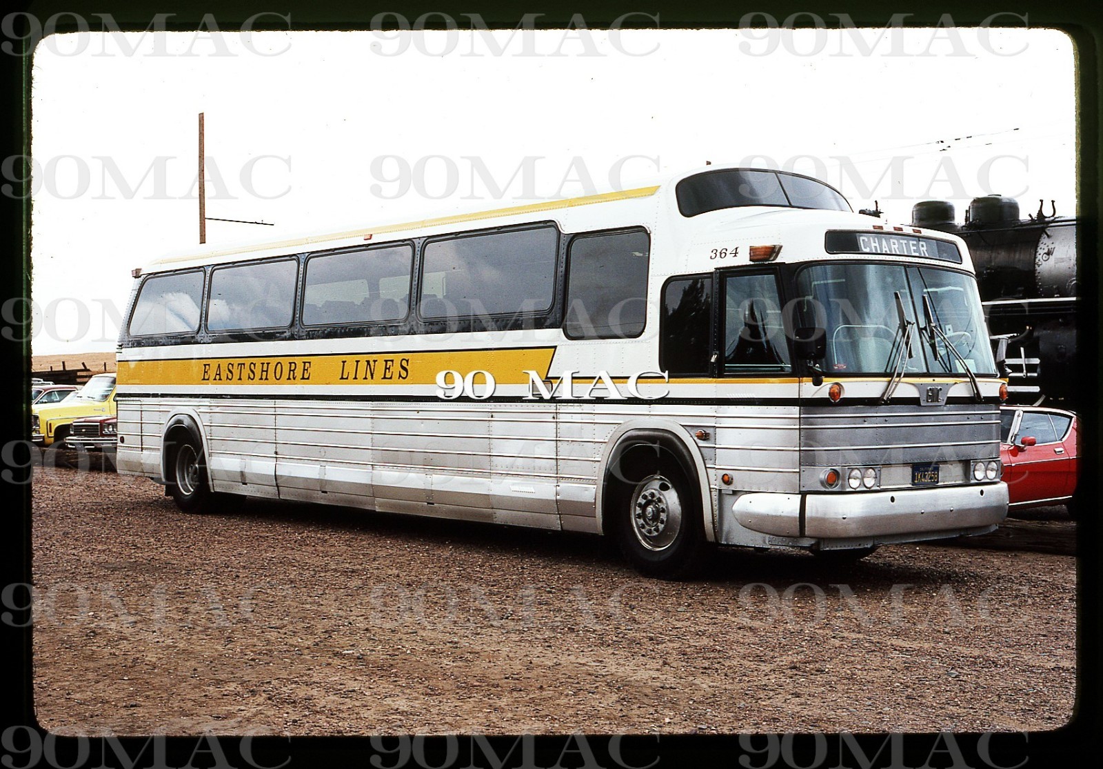 EASTSHORE LINES. GM COACH #364. Rio Vista (CA). Original Slide 1981. (C)