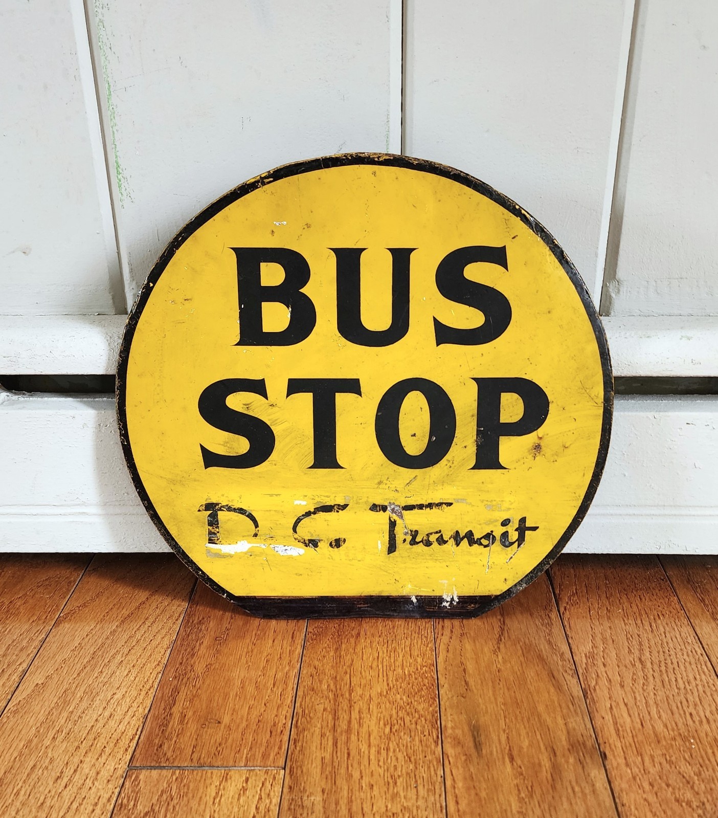 ANTIQUE DC TRANSIT SYSTEM BUS STOP SIGN WASHINGTON D.C. WMATA