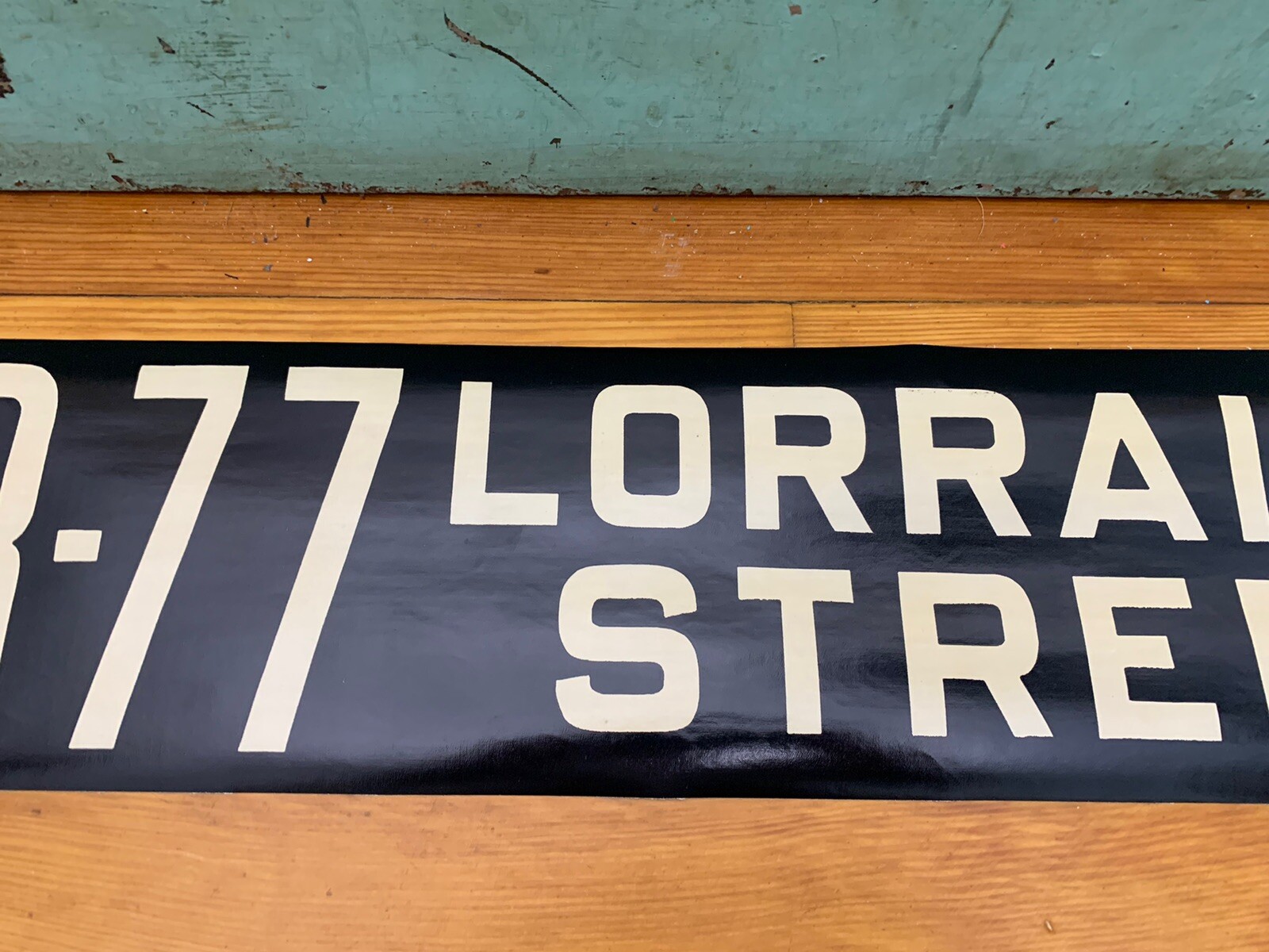 NY NYC BUS ROLL SIGN BROOKLYN LORRAINE STREET RED HOOK BMT 6000 SERIES CURB SIDE
