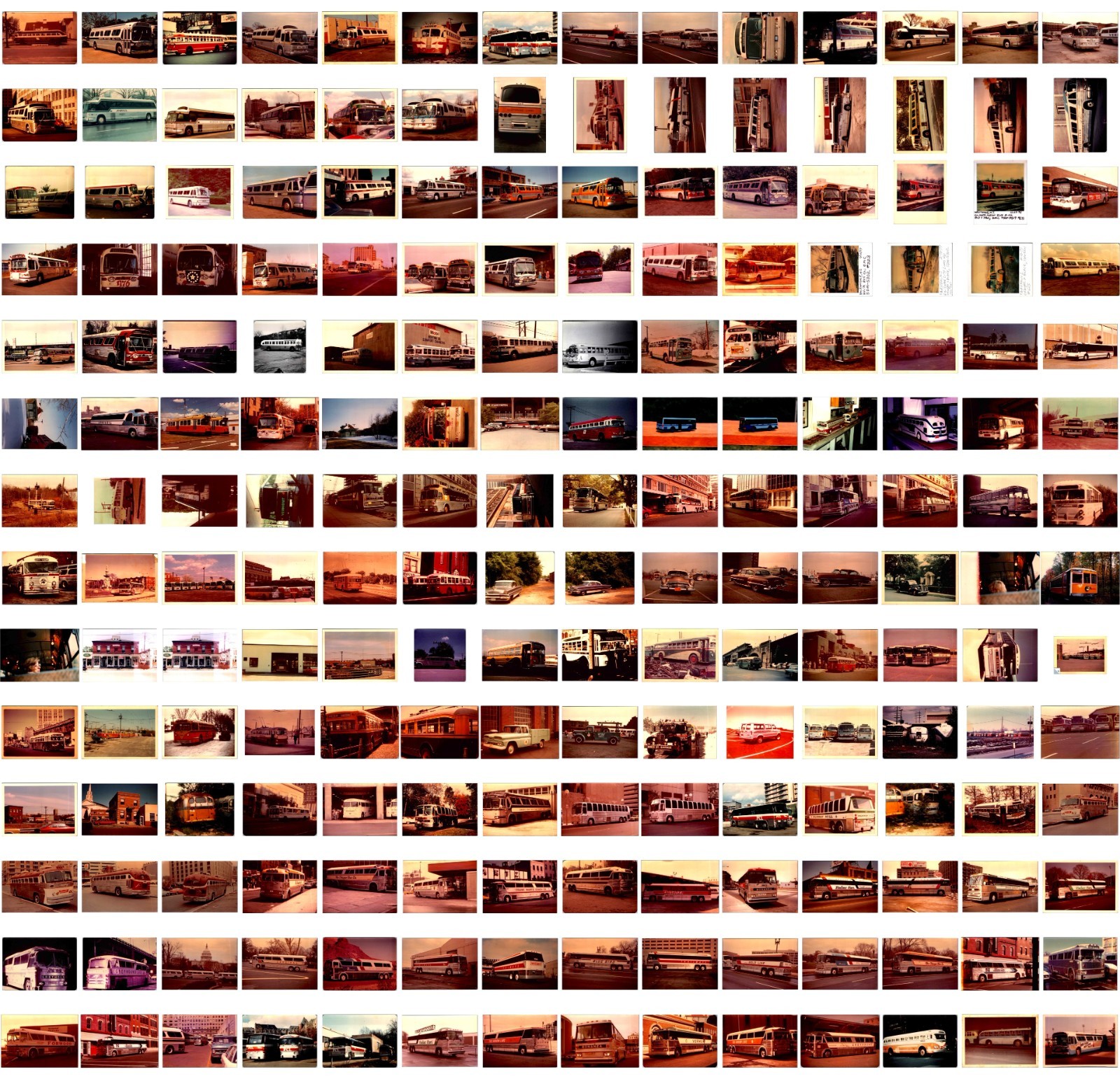 (LOT B) of 190+ bus trolley photos 3.5″x5″ transportation color