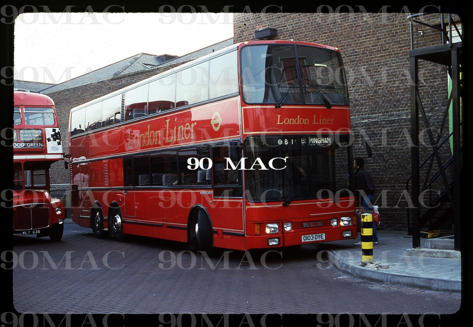 London Liner MCW DD Bus (UK) 1986. Original Slide.