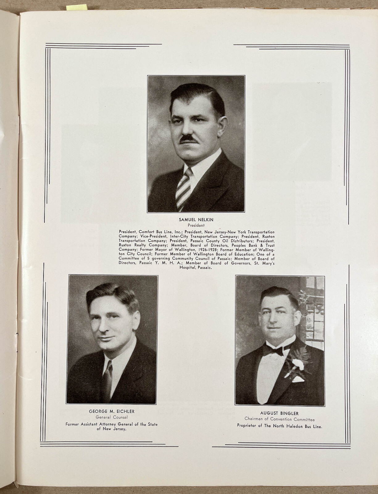 Rare 1940 NEW JERSEY MOTOR BUS ASSN. Convention Souvenir Program Book w/Ads