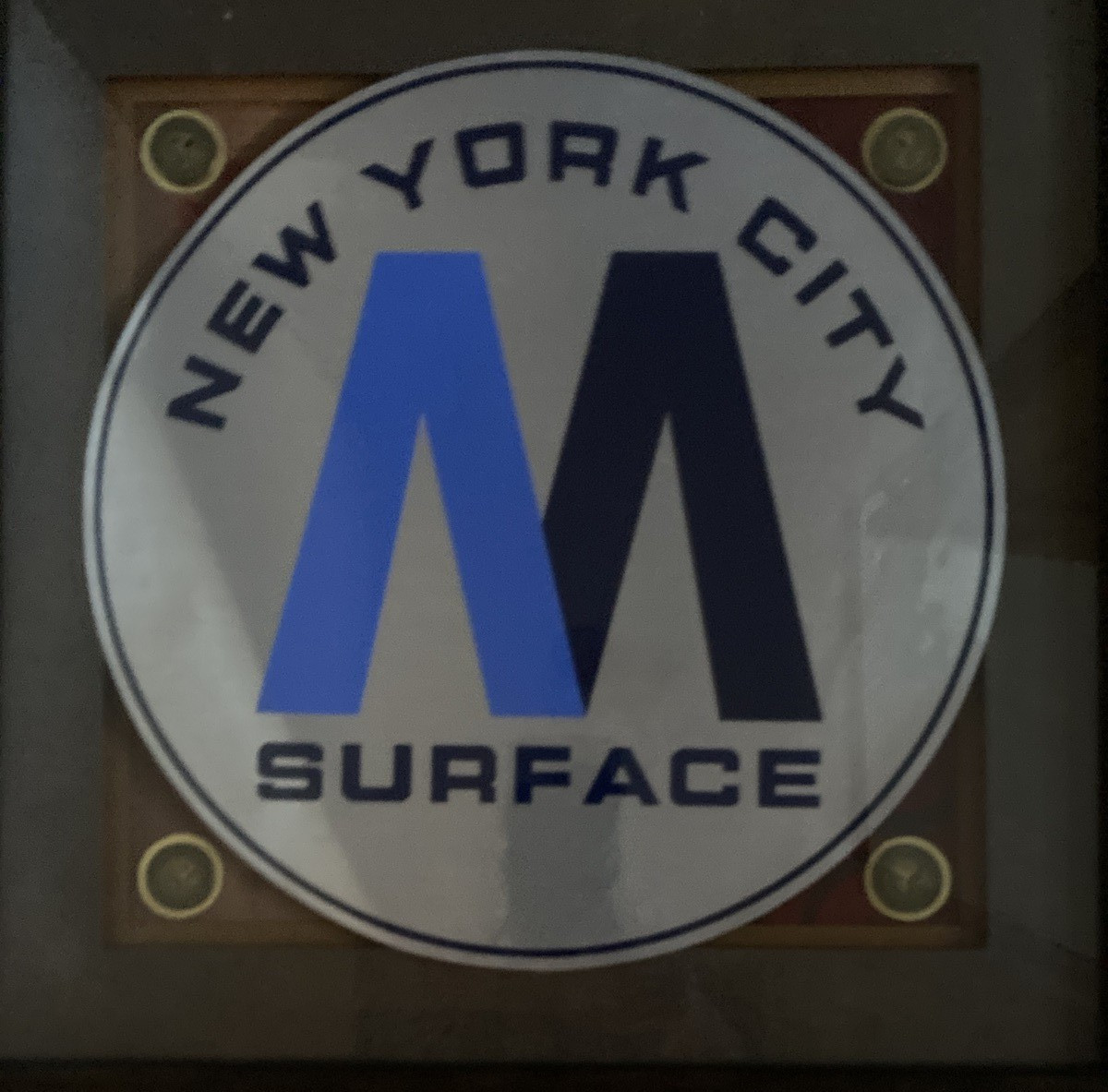 NY Bus Framed Original 1960’s-1970’s MTA Surface Decal with Tokens New York