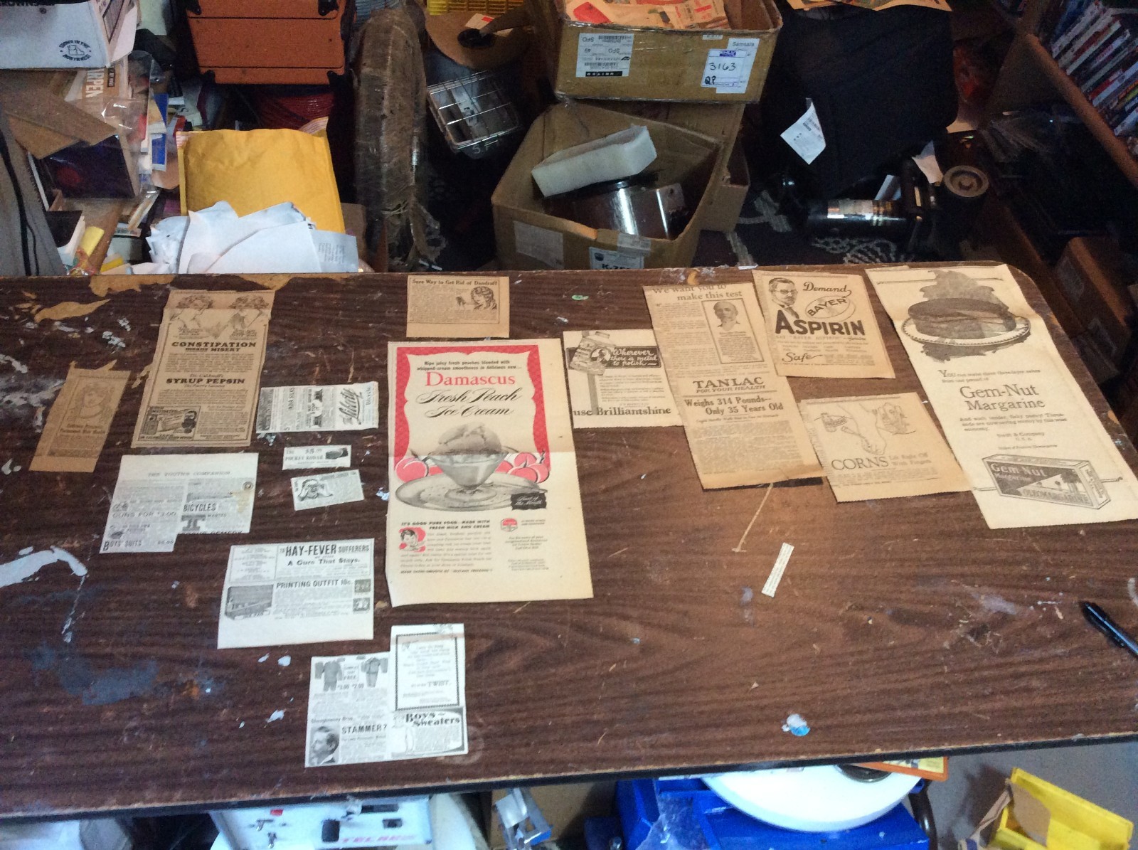 Lot of 24 Vintage / Antique Newspaper Ads Advertisements Clippings