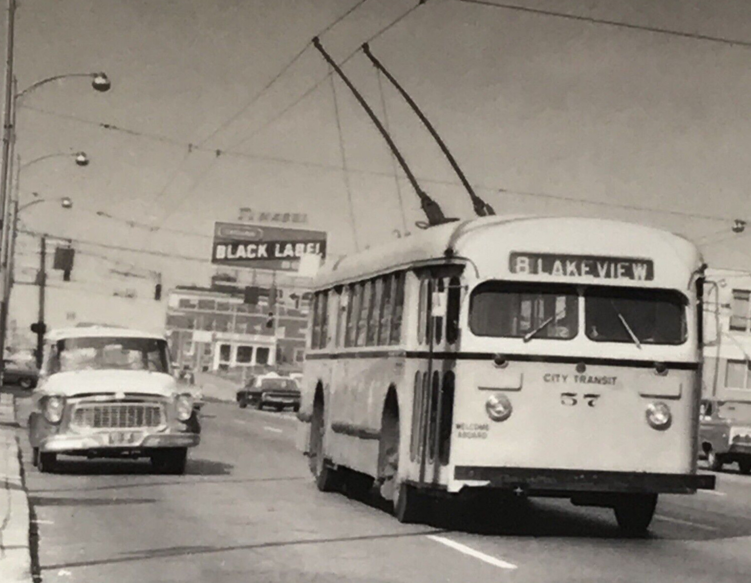 City Transit Lines CTL Dayton Ohio Trackless Trolley Bus #57 Lakeview Photo