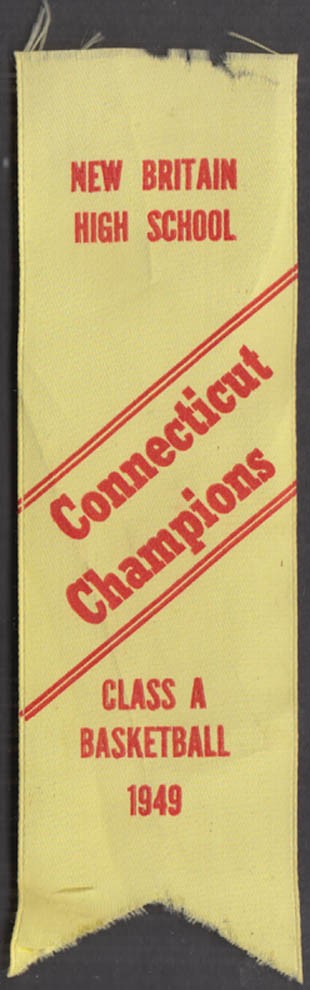 New Britain High School Class A Basketball Connecticut Champions ribbon 1949