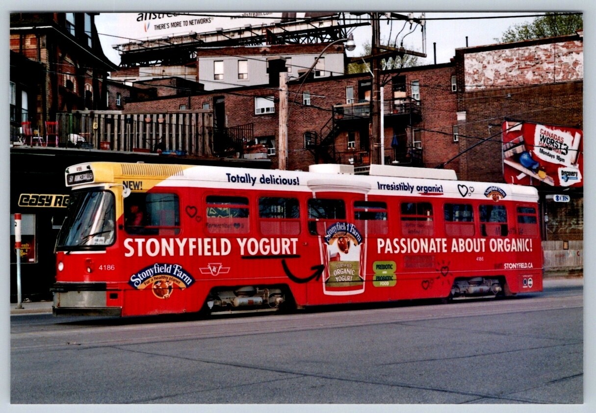 TTC Streetcar #4186, ‘Stonyfield’ Wrap King St W at Queen, Fujifilm 4×6 Print