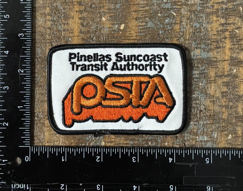 Vintage PSTA Pinellas Suncoast Public Transit Bus Florida Advertising Logo Patch