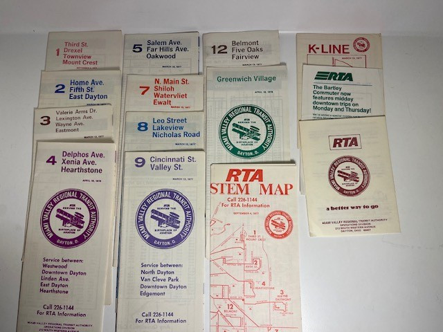 Dayton, OH Miami Valley RTA Bus Schedules 1977 & 1978