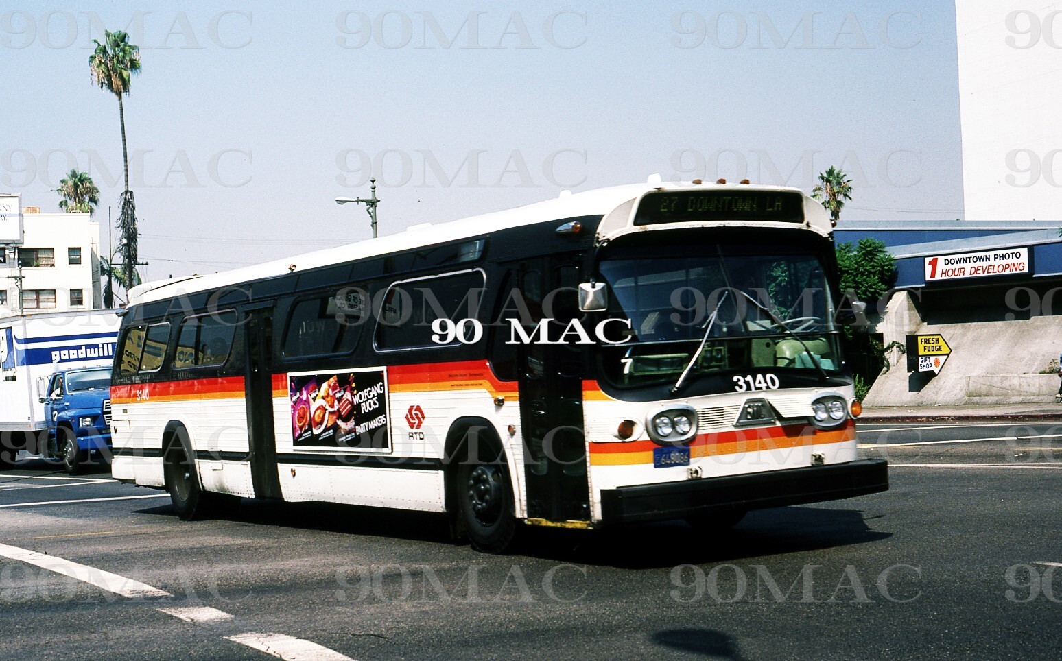 SCRTD-RTD. GM COACH BUS #3140. Los Angeles (CA). Original Slide 1987.