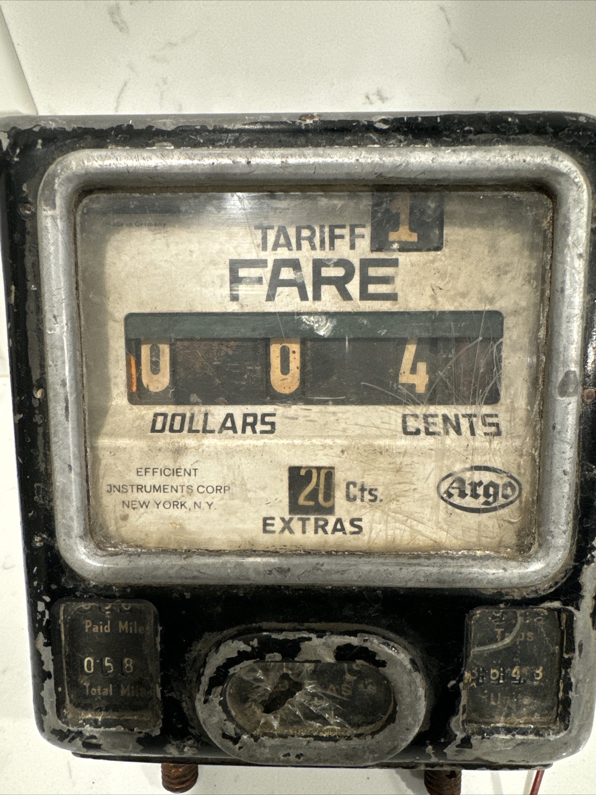 Vintage Argo Taxi Meter Fare Late 60’s Early 70’s NYC Made In German
