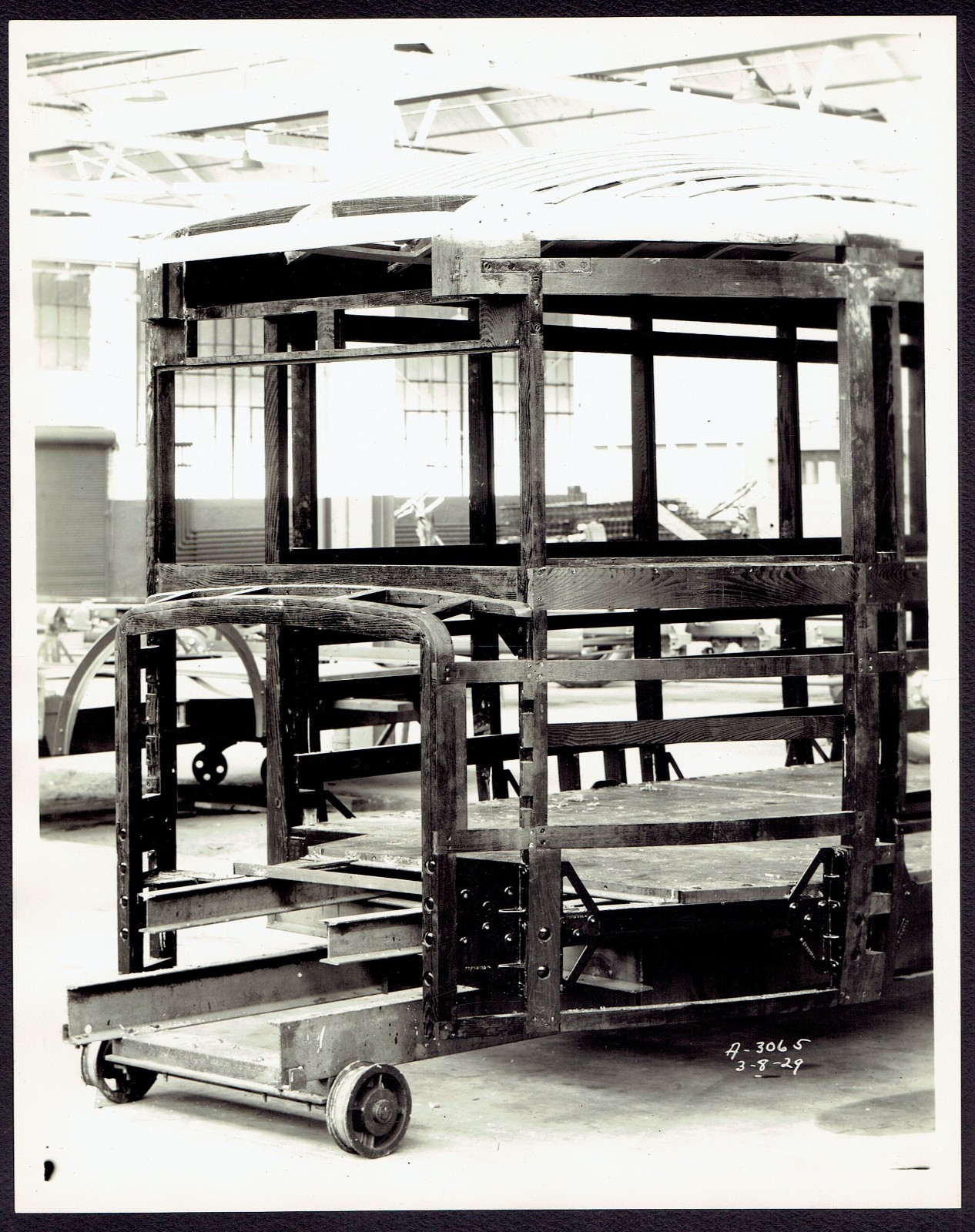 (3) RARE 1929 8x10s Mack Bus WOOD FRAME CONSTRUCTION in Factory Wooden Skeleton