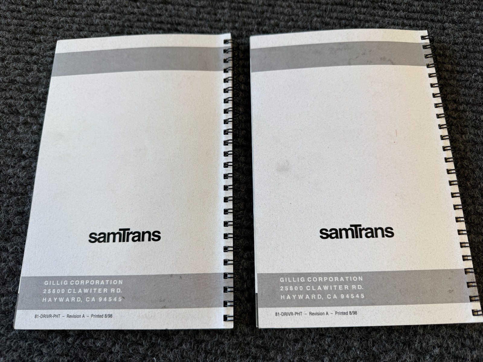 Gillig Phantom Driver’s/Operator’s Handbook – SamTrans 600 Series – 1998