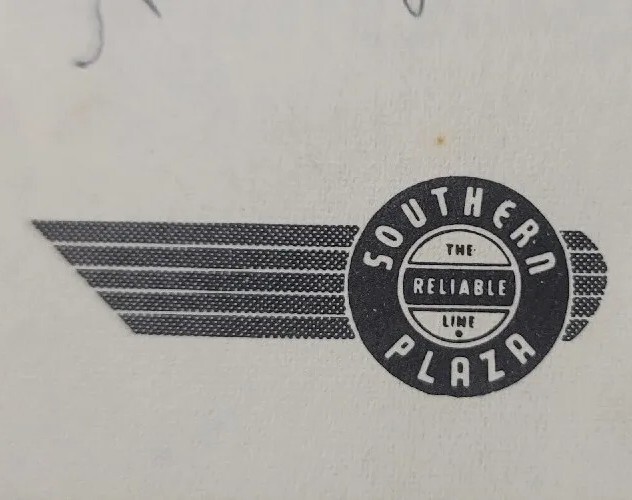 50s or 60s Southern Plaza Lines Dallas TX Note Chicago St Louis Kansas City OK