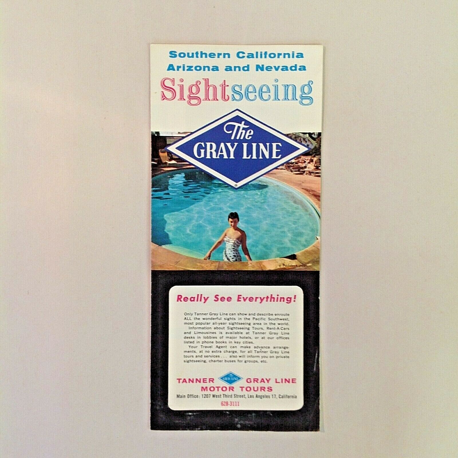 Vtg 1964 Tanner Gray Line South California Arizona Nevada Sightseeing Brochure