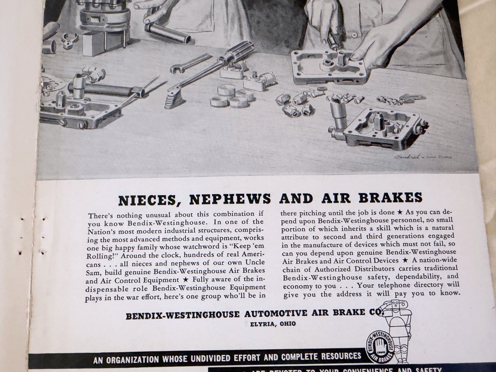 1940s NATIONAL PNEUMATIC Co WWII Ad Door Control Transit Industry War uncle sam