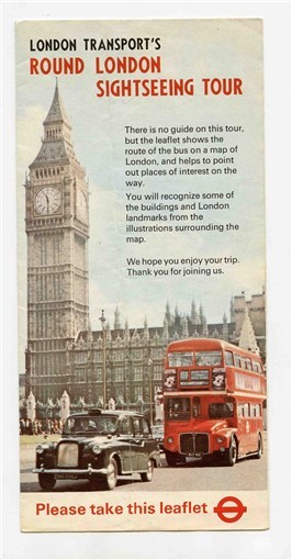 London Transport’s Round London Sightseeing Tours Brochure with Map 1958
