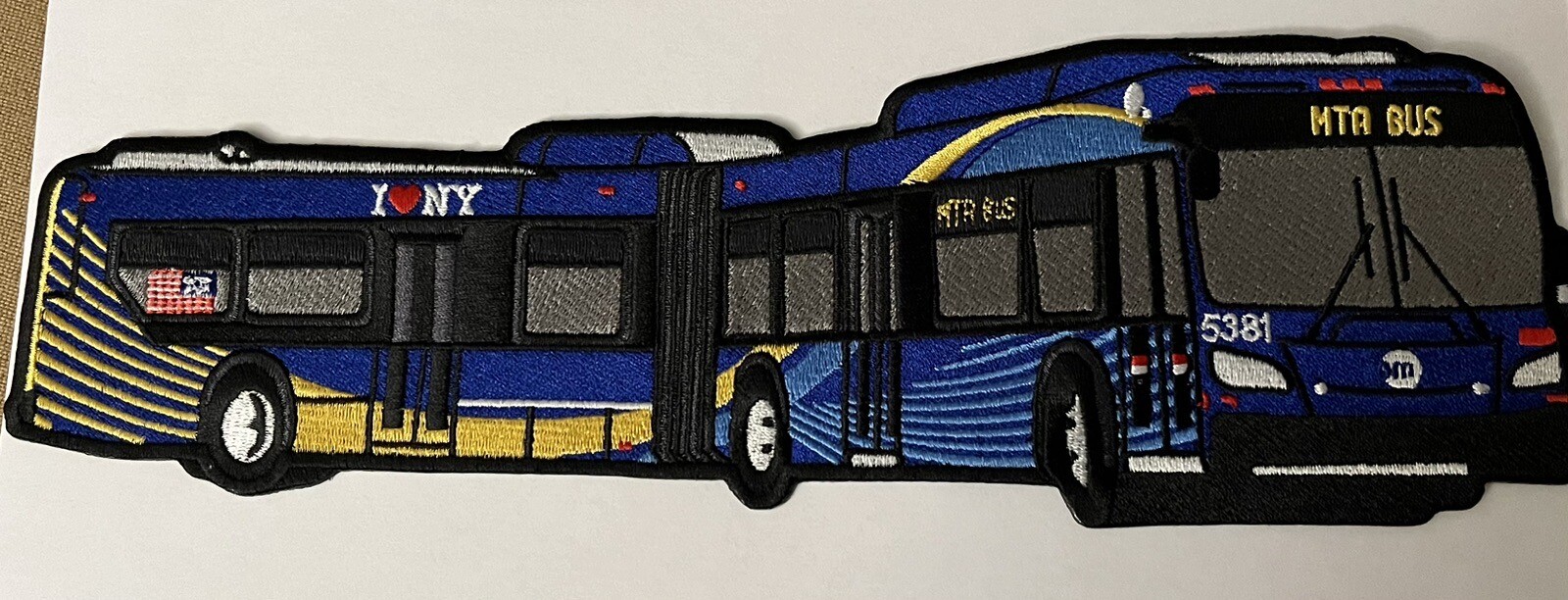 MTA NYCT Aticulate Bus Patch .State Colors.large Bus 11 Inches