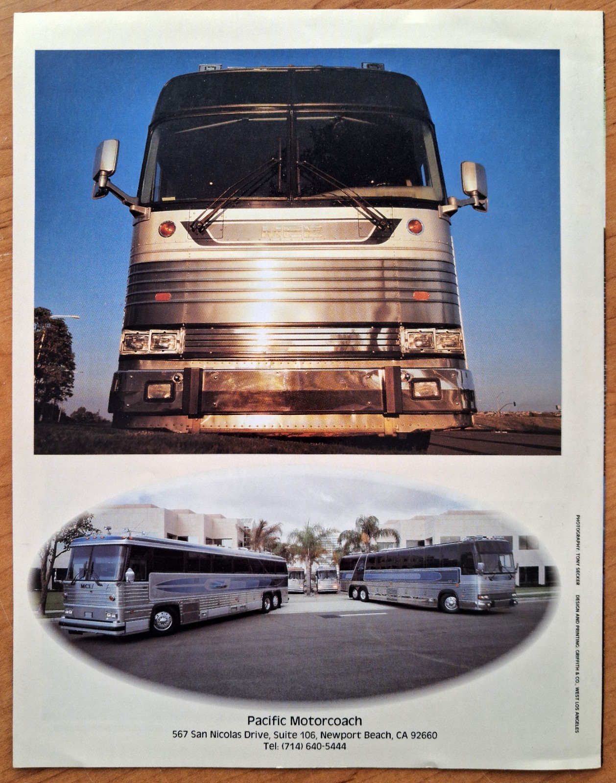Pacific Motorcoach luxury bus excursions brochure * ~1992 * VG * Free Shipping