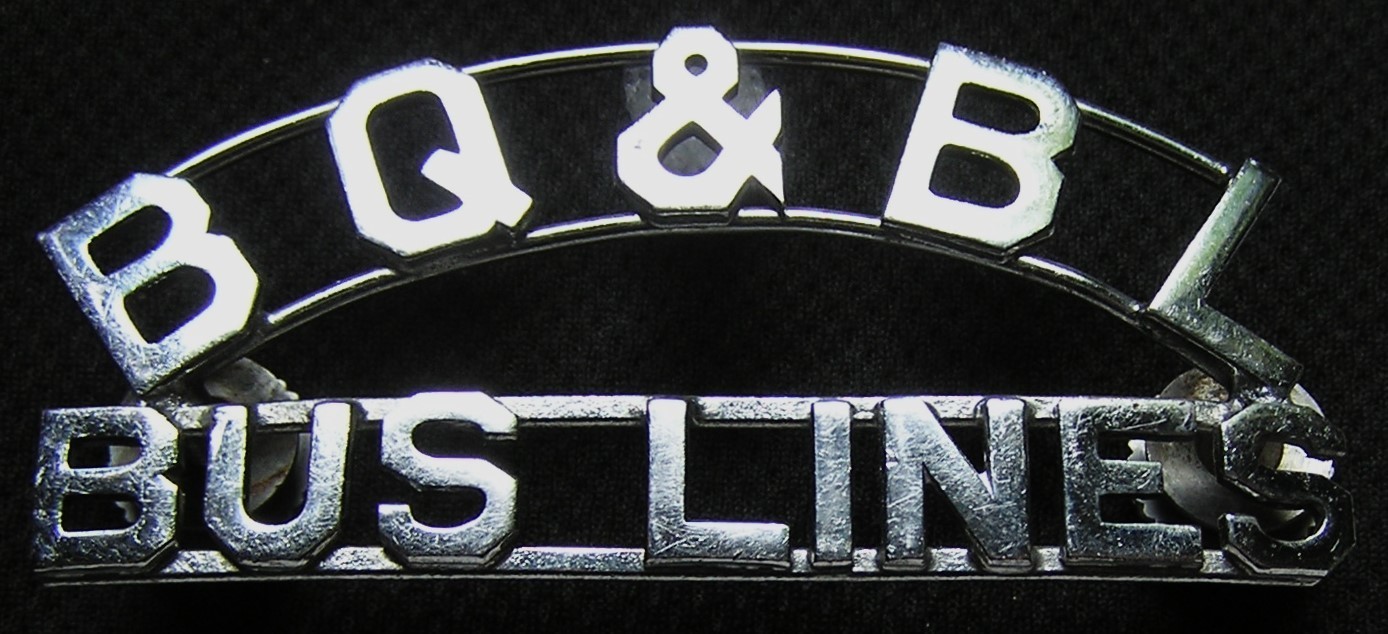 VINTAGE 3″ BQ & BL BUS LINES DRIVER HAT CAP BADGE
