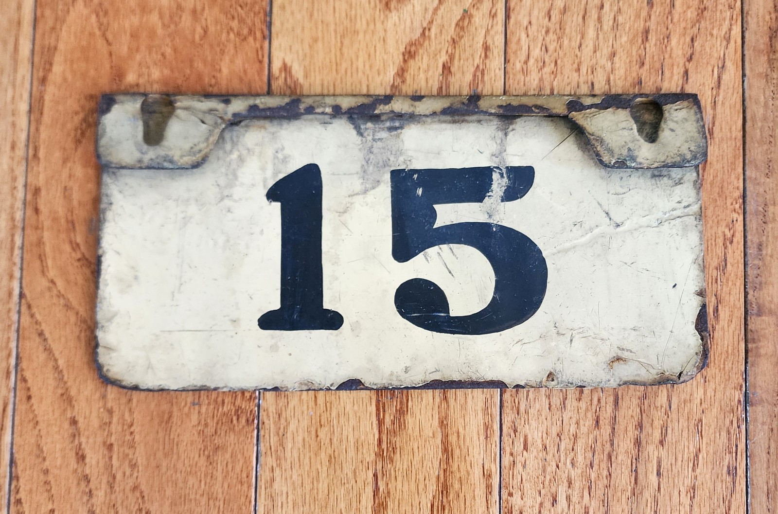 VINTAGE TROLLEY BUS STREETCAR ROUTE 15 TAG SIGN PLATE