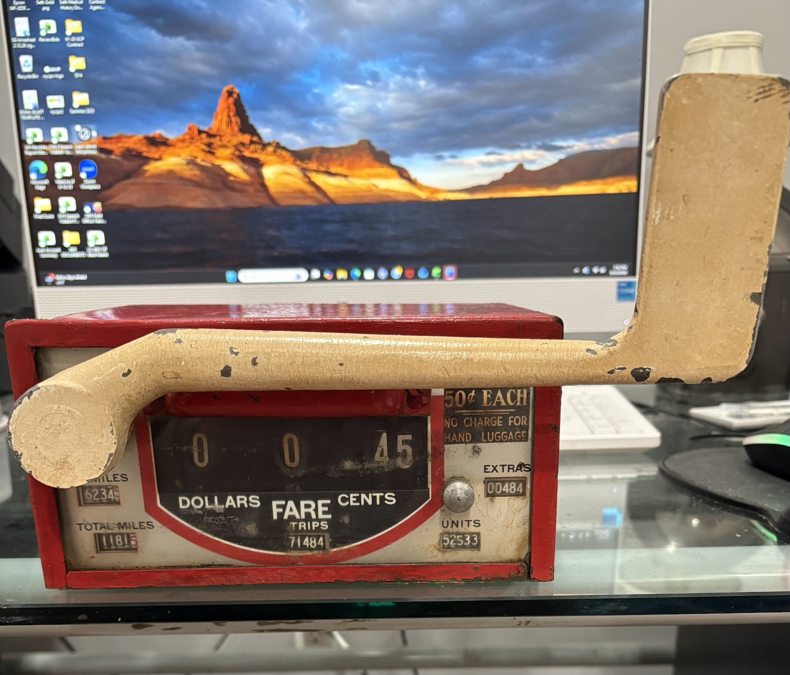 Vintage Taxi Cab Meter- Pittsburgh Taxi Meter Company