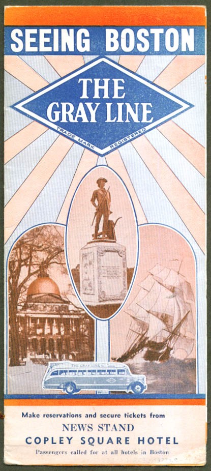 Gray Line Bus Tour folder Seeing Boston 1930s