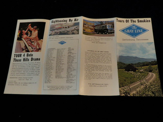 Vintage Gray Line Bus Tour of the Smokies Travel Brochure Smokey Mountains Q167