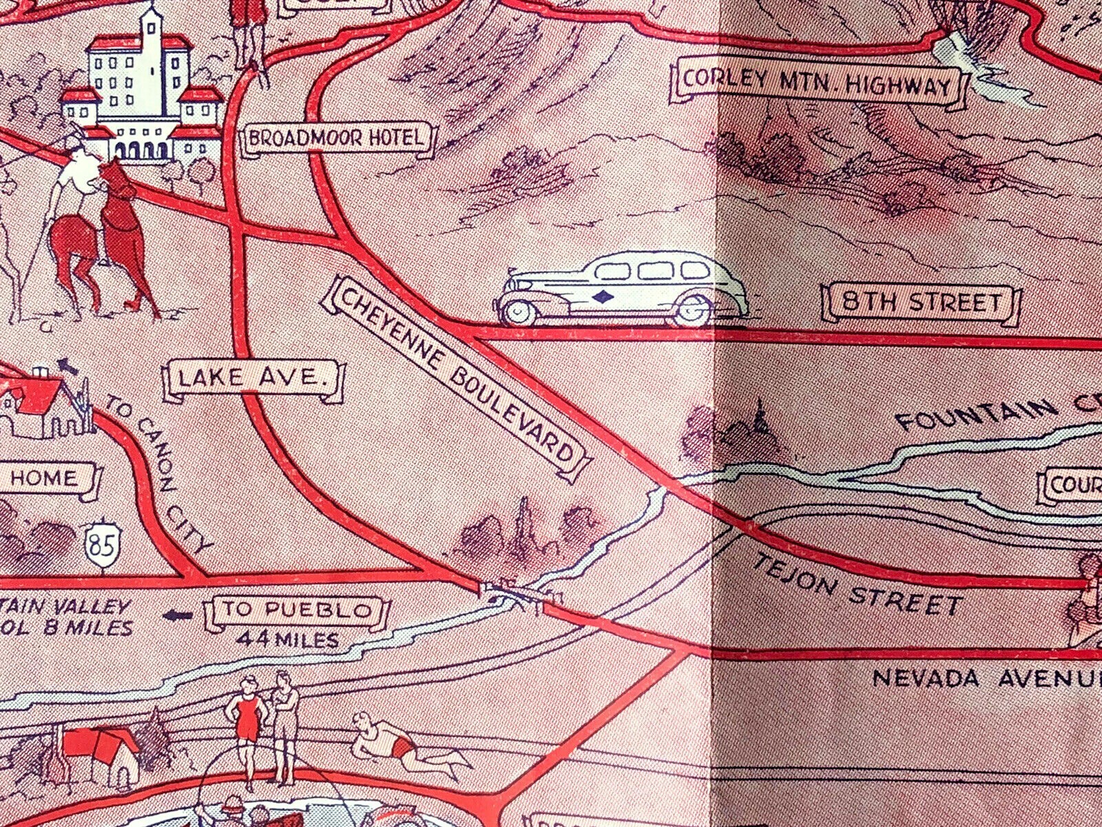 Pikes Peak COLORADO SPRINGS 1938 Brochure GRAY LINE MOTOR TOUR Cadillac Tour BUS