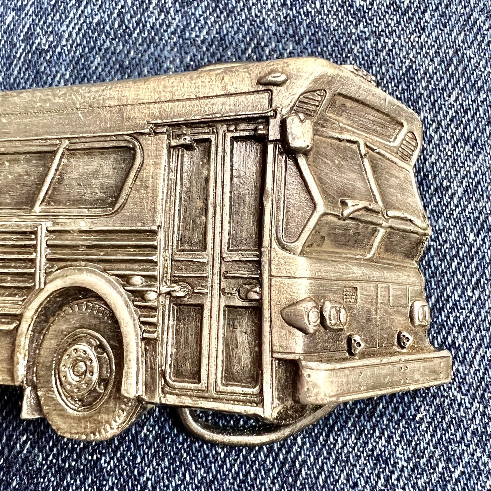 Old Flxible Bus Belt Buckle Stamped 1978 Bergamot Brass Works. A-210.