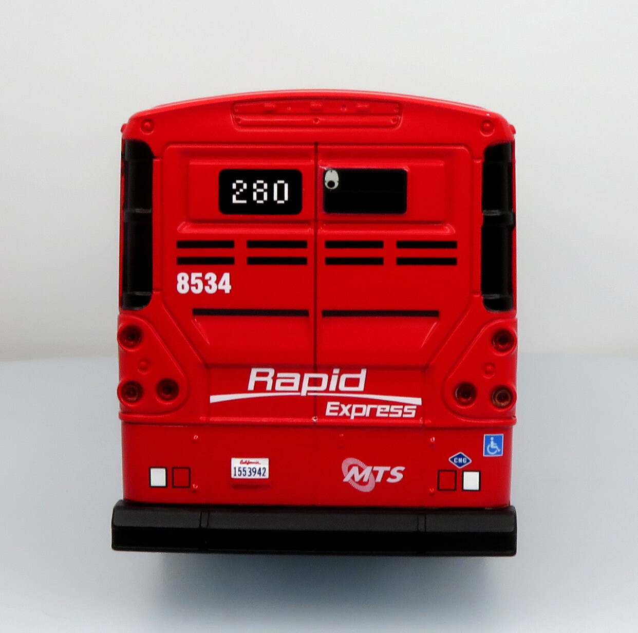 MCI D4500CT Coach Bus San Diego CA-MTS Rapid Exp 1:50 Scale Iconic Replicas New!