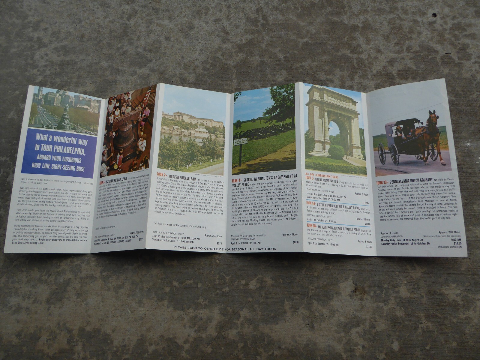 The Gray Line Sight Seeing Tour Guide Philadelphia Hershey Gettysburg OLD 1970’s