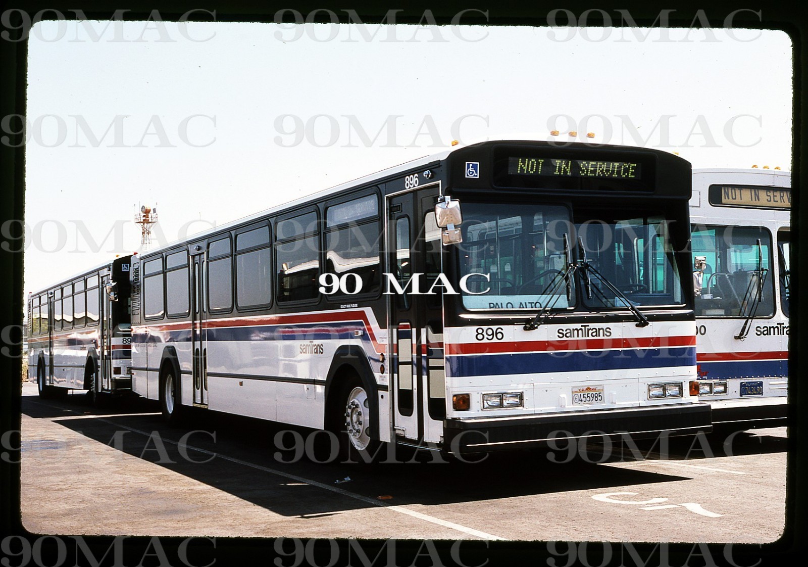 SAMTRANS. GILLIG BUS #896. San Mateo (CA). Original Slide 1985.