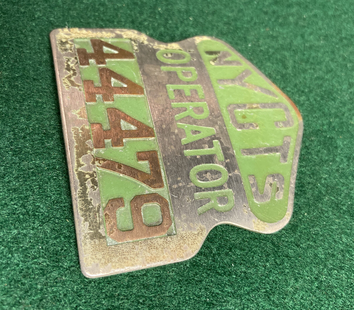Vintage NYCTS New York City Green Lines Bus Operator Transportation Badge NYC