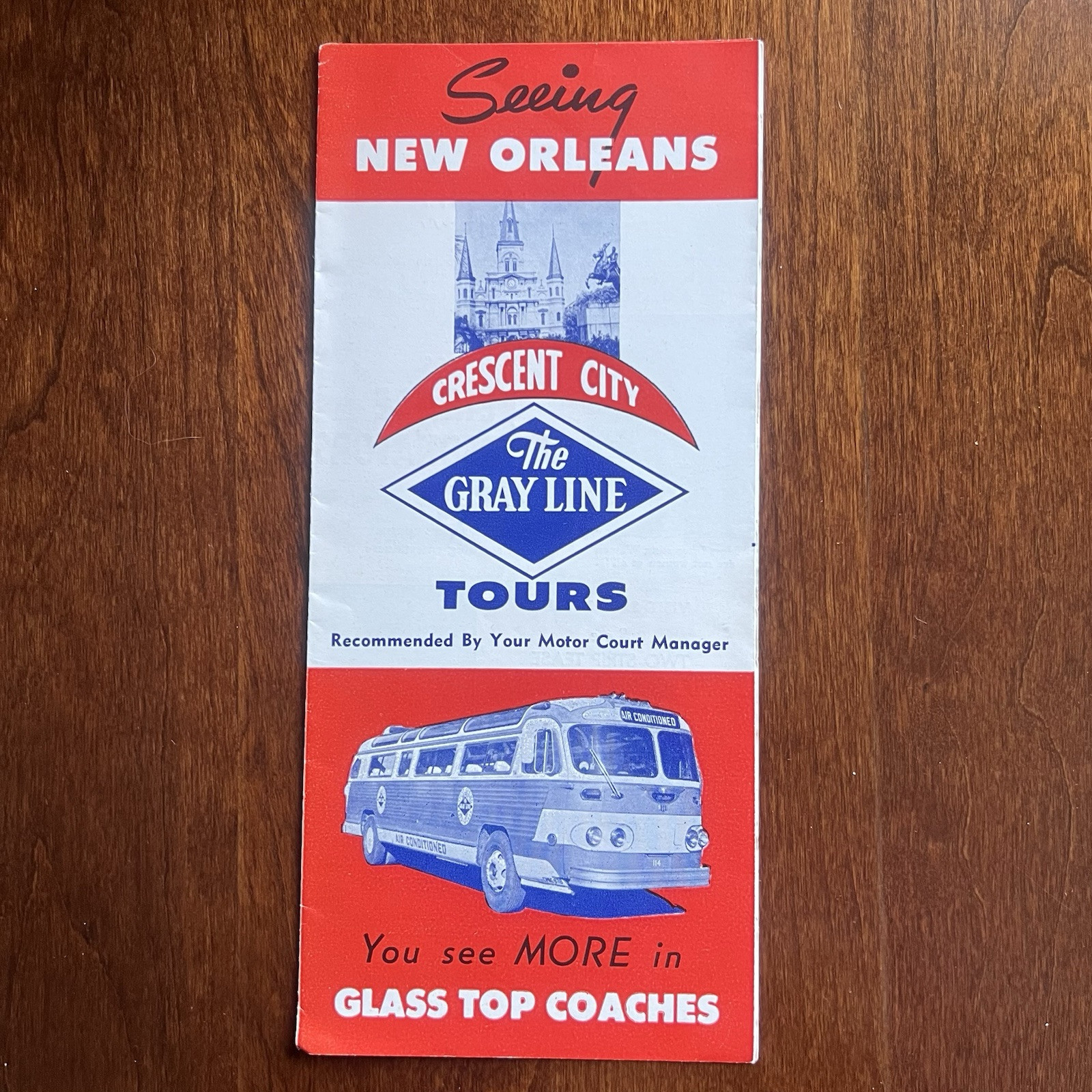 Seeing New Orleans GRAY LINE BUS TOURS 1950s Fold-out Brochure – Striptease ad