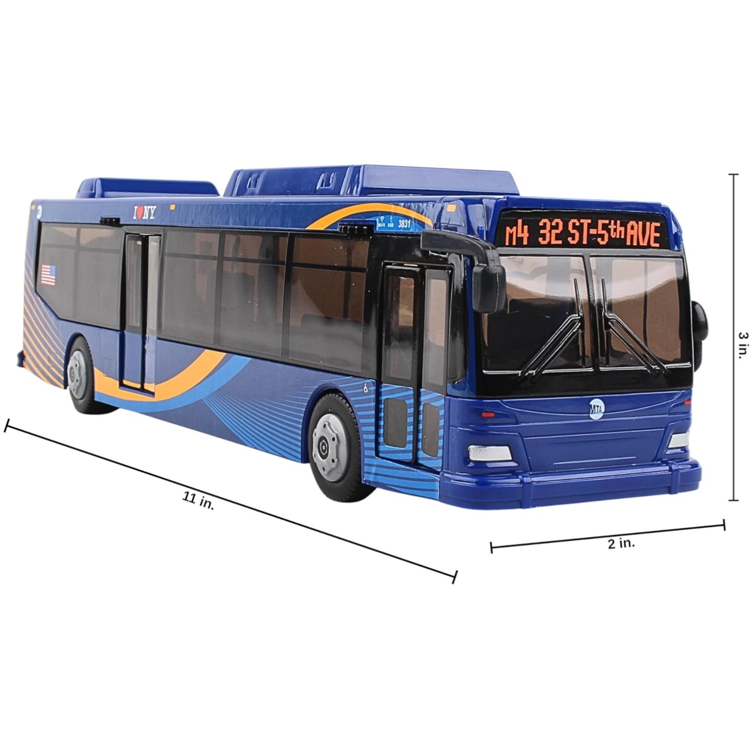 Friction-Powered MTA Bus Toy – Functional Doors