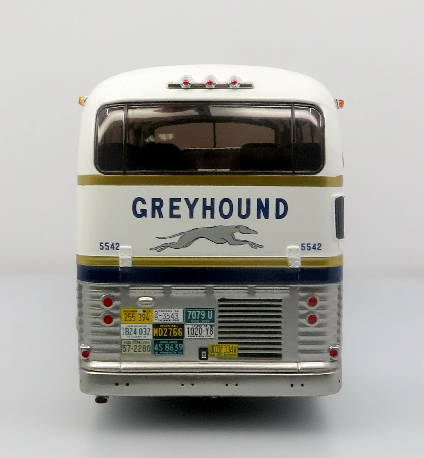 Greyhound Scenic Cruiser Bus Gold Stripe 50th Anniv. 1/43 Scale Iconic Replica