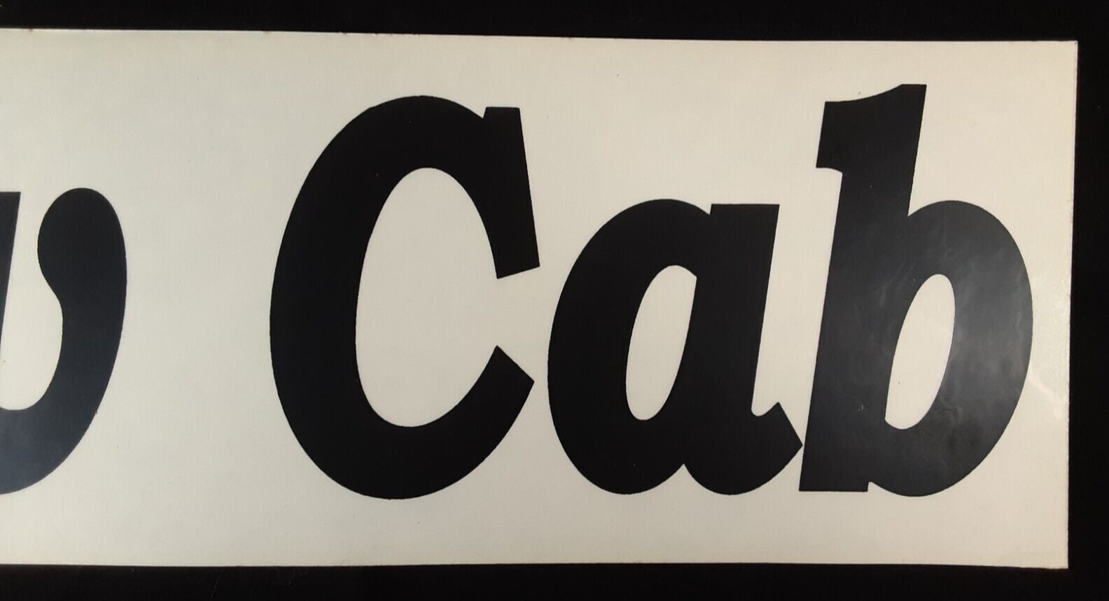 Yellow Cab Driver Sign Sticker Decal Original Vintage Unused T2