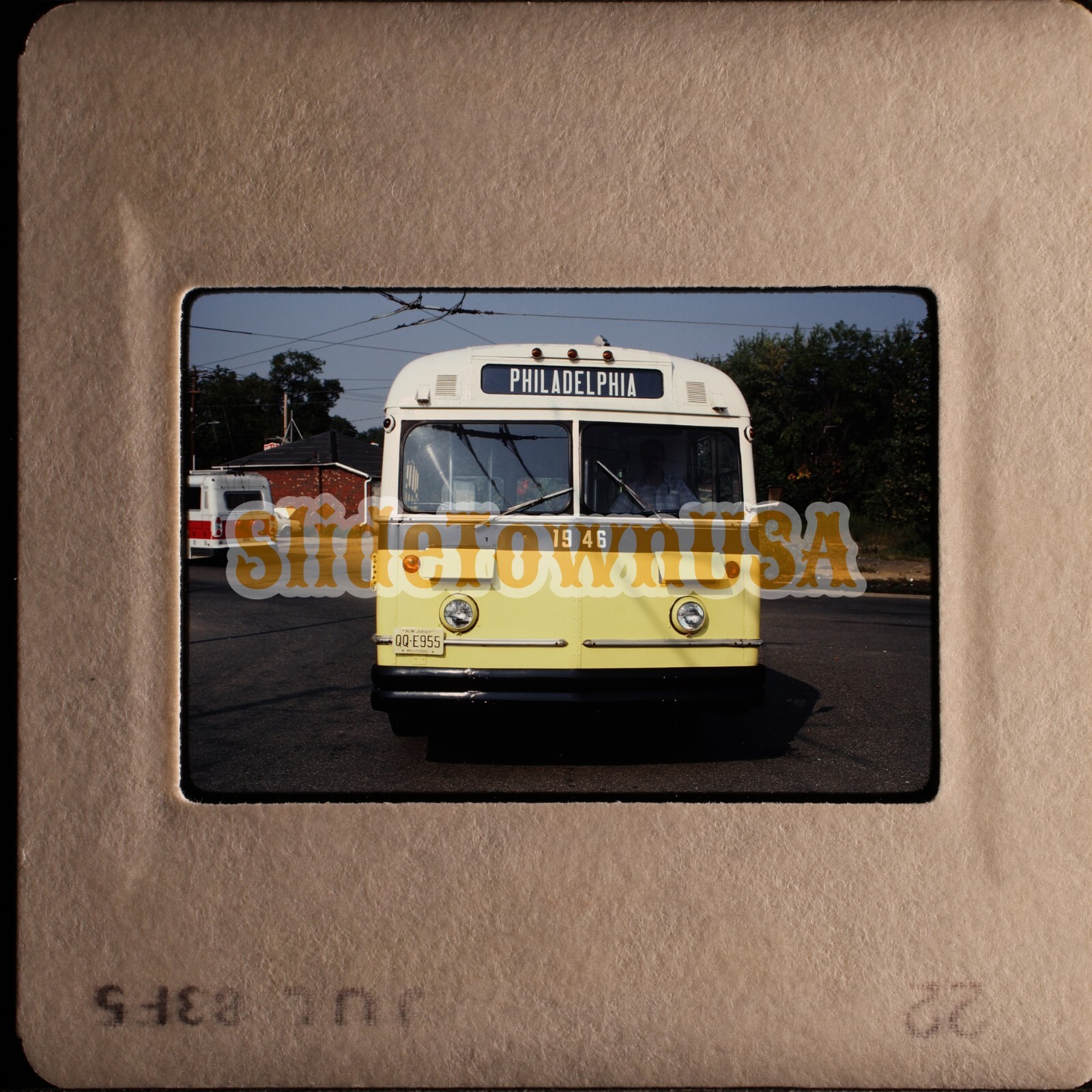 Vtg 1983 Bus Slide 1946 Philadelphia Historic New Jersey Plate Y1R139