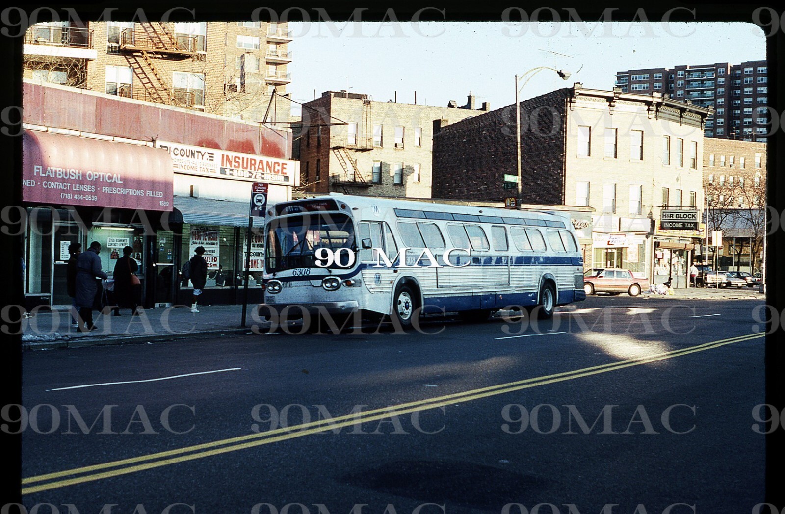 NYCMTA GM COACH #6308. Brooklyn (NY). Original Slide 1991.