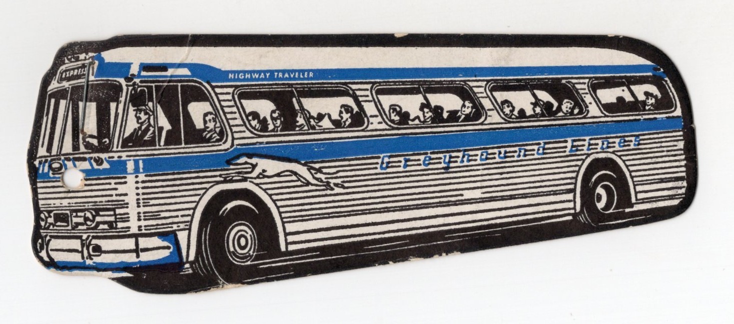 1950-60s – Greyhound Bus Line Luggage Tag – XL2P