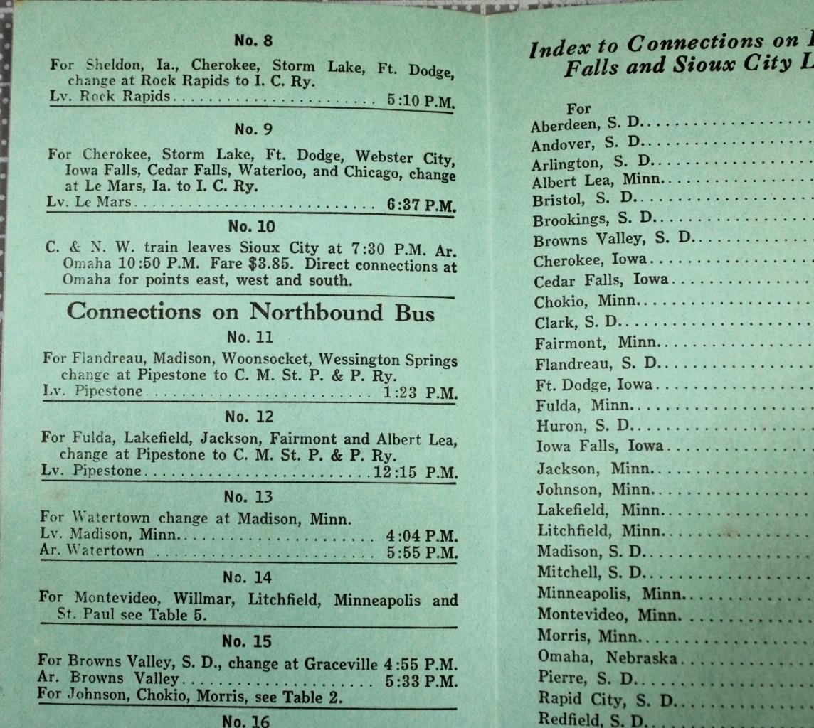 Jack Rabbit Bus Lines Time Schedule may 1, 1930 C346
