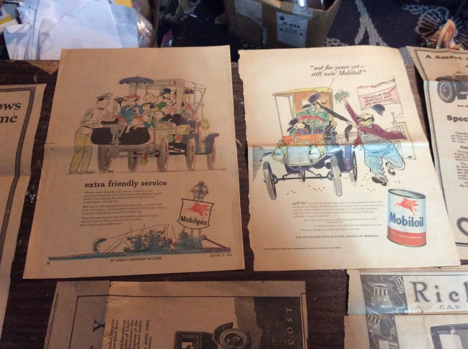 Lot of 14 AUTO CARS Vintage / Antique Newspaper Ads Advertisements Clippings
