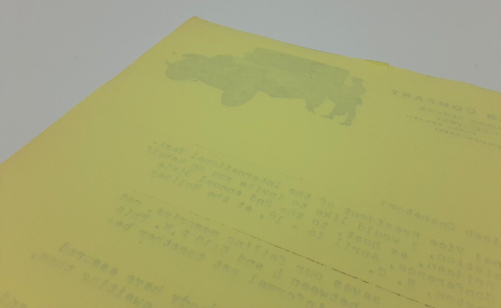 Yellow Cab Company Letterhead Vintage Auto Ephemera Gulfport Mississippi