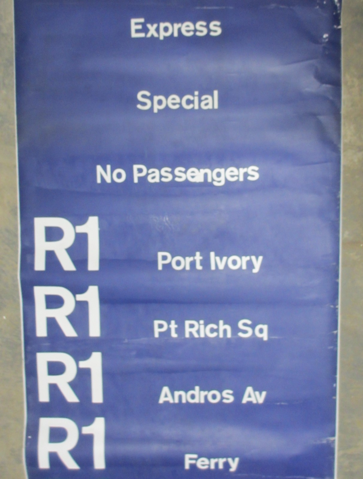 Vintage 1973 Staten Island Castleton Depot Bus Roll Sign Ferry New York City NY